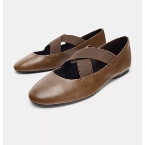 Brown leather Ballet Flats